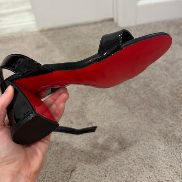 Brand New Black Block Heel with Red Sole - Picture 6 of 10
